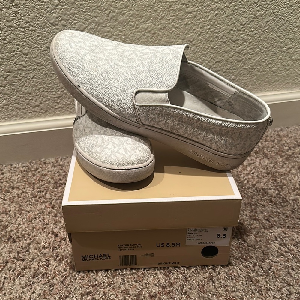 Michael Kors White Slip-On Sneakers